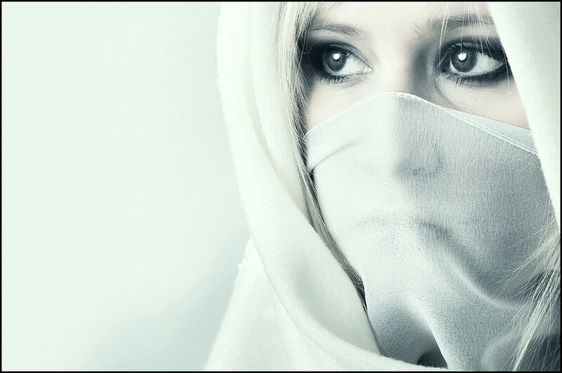 Woman with Face Covering