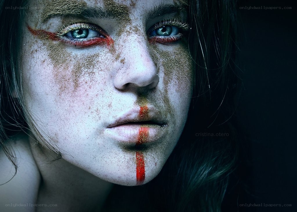 woman with face paint