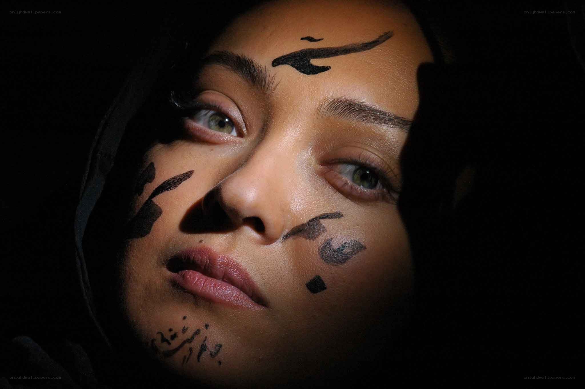 woman with face paint