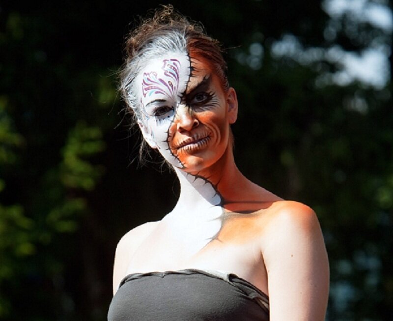 woman with face paint