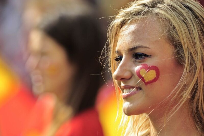 woman with face paint at event