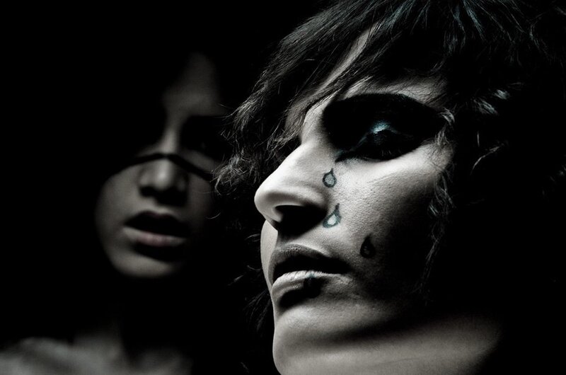 Woman with Face Paint — Black, Dramatic, Photograph, Face Paint
