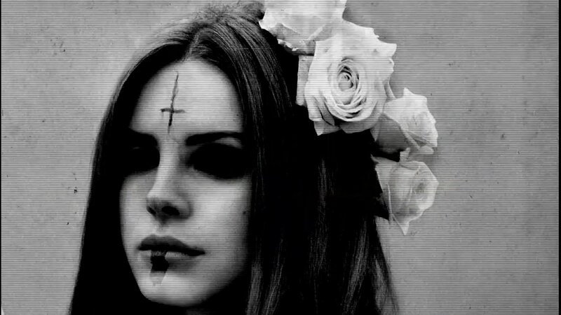 Woman with Face Paint — Black, Dramatic, Photograph, Roses, Cross Symbol