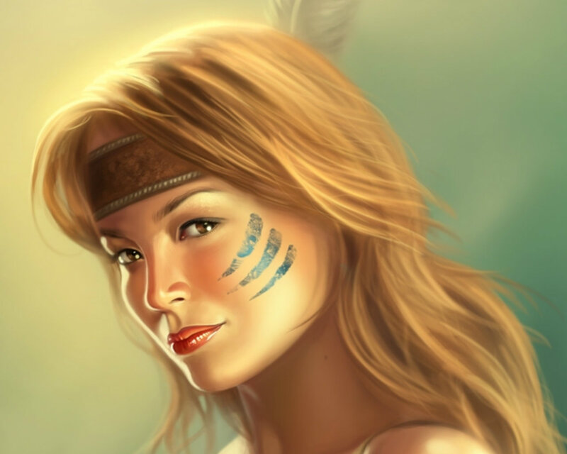 Woman with Face Paint — Blonde, Calm