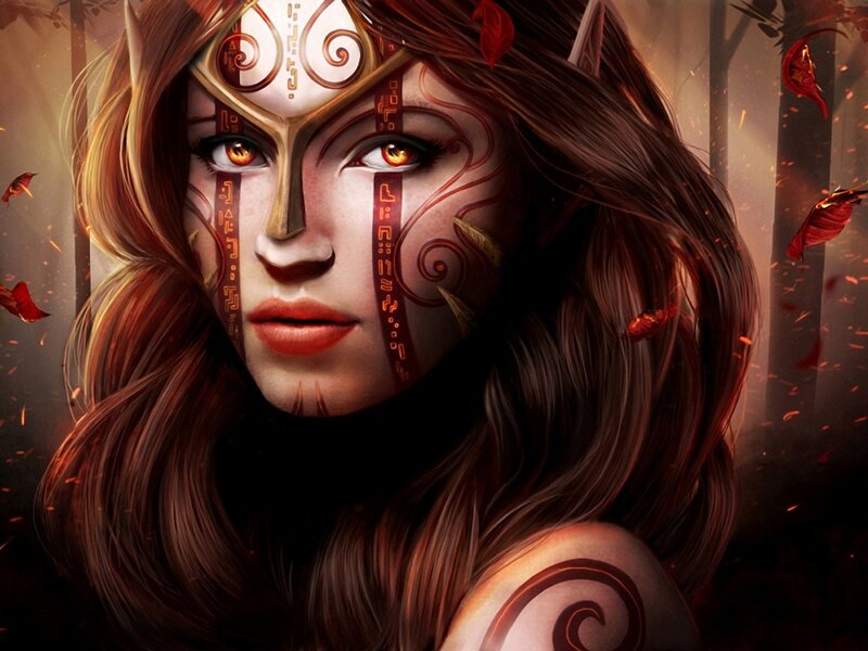 Woman with Face Paint — Brown, Dramatic, Autumn