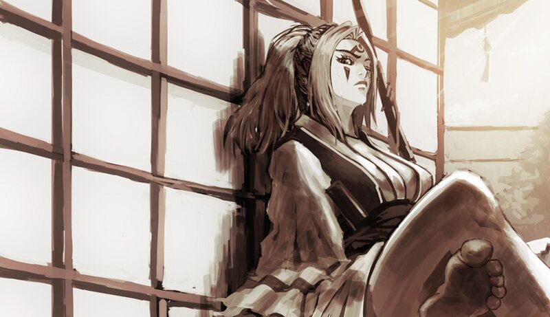 Woman with Face Paint — Brown, Dramatic, Manga