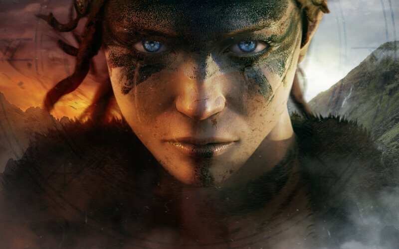 Woman with Face Paint — Brown, Dramatic, Sunset