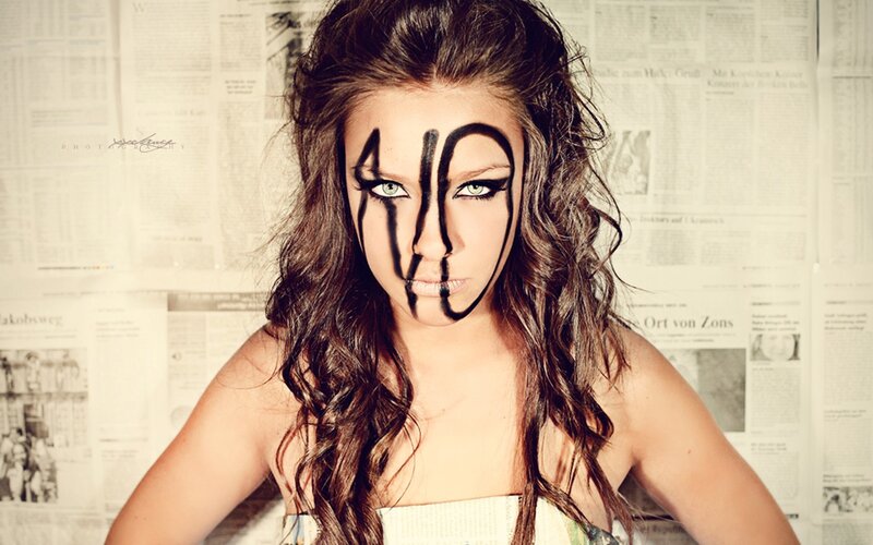 woman with face paint
