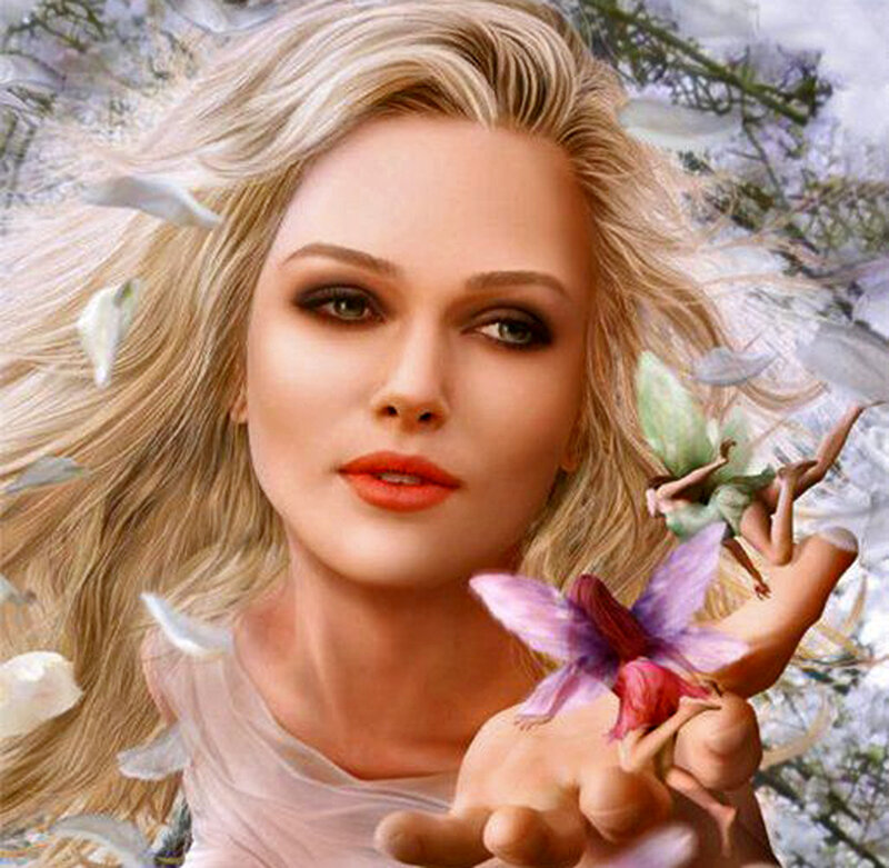 Woman with Fairies — Blonde