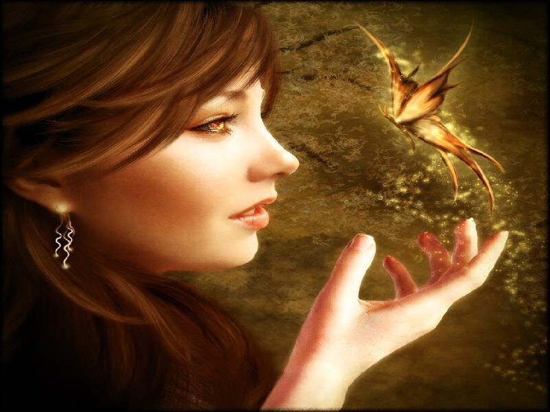 Woman with Fairy — Brown