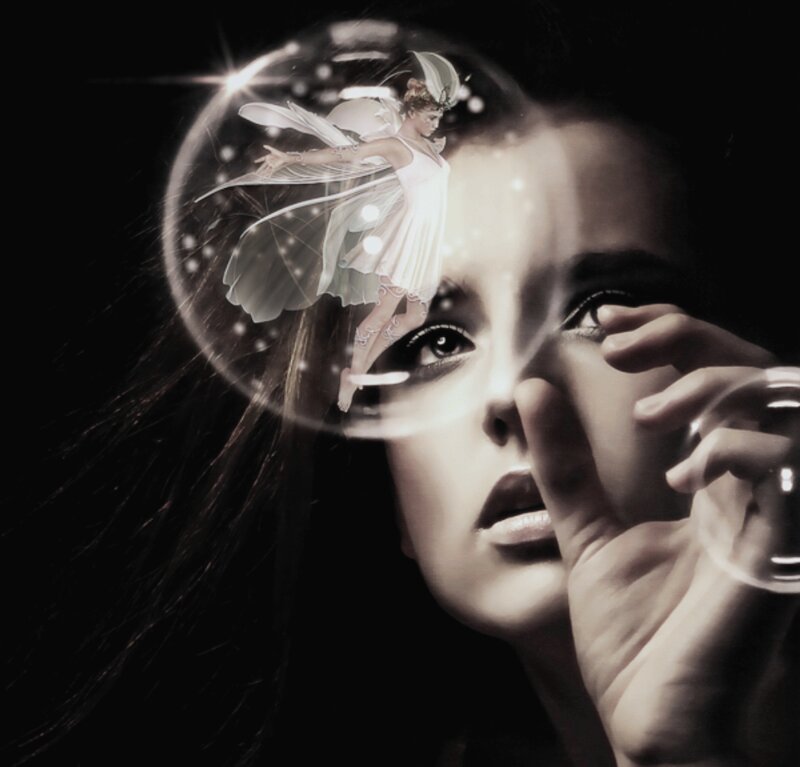 Woman with Fairy Bubble