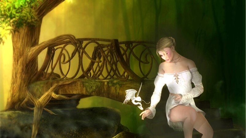 Woman with Fairy — Green