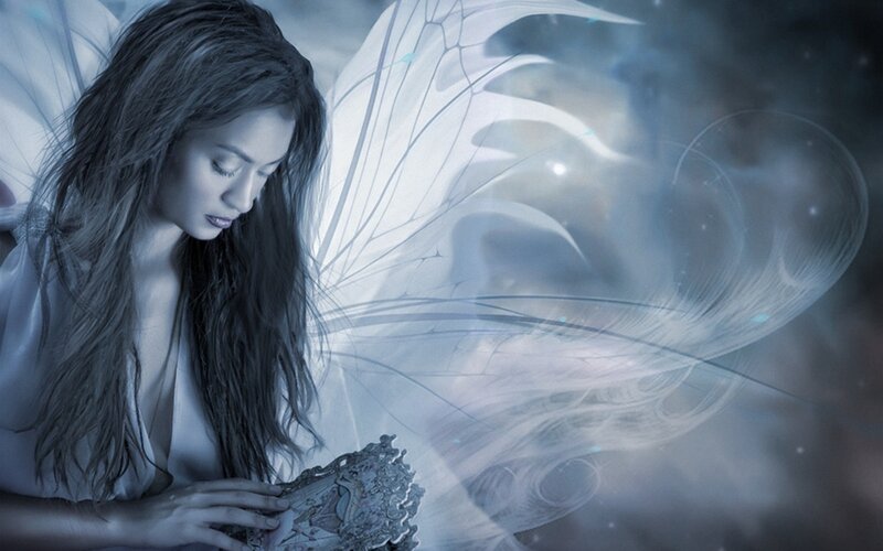 woman with fairy wings