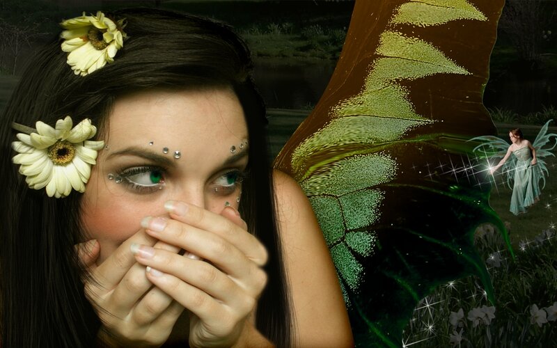 woman with fairy wings