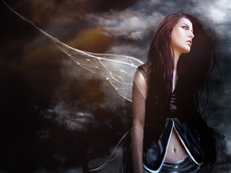 woman with fairy wings