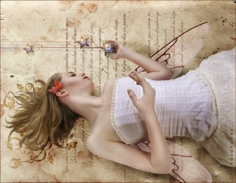 woman with fairy wings