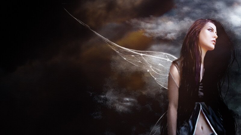 woman with fairy wings