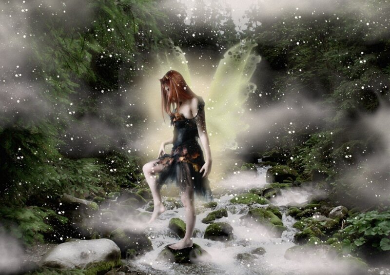 Woman with Fairy Wings — Green, Ethereal