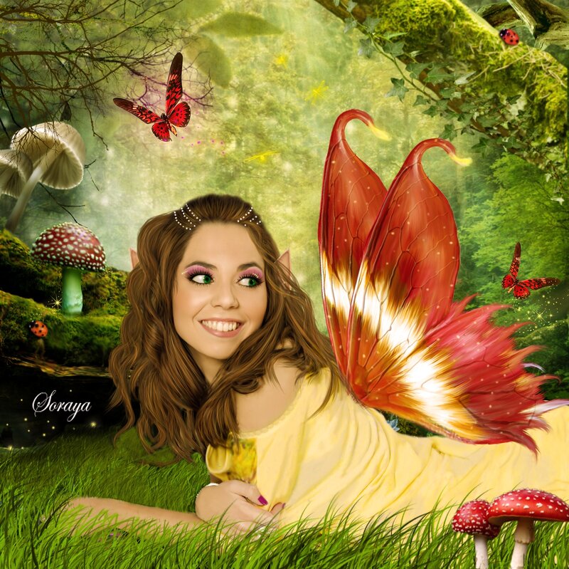 Woman with Fairy Wings — Green, Whimsical, Afternoon