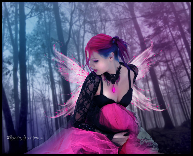Woman with Fairy Wings — Pink, Mystical