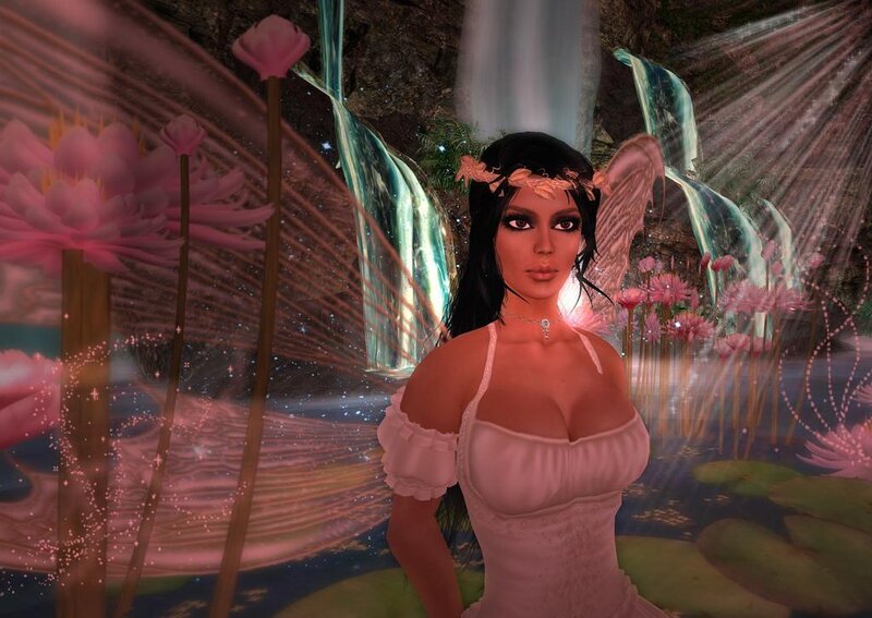 Woman with Fairy Wings — Pink, Serene, 3d Render
