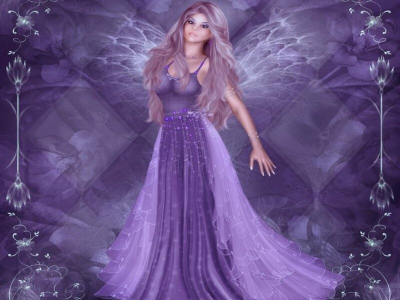 Woman with Fairy Wings — Purple, Ethereal