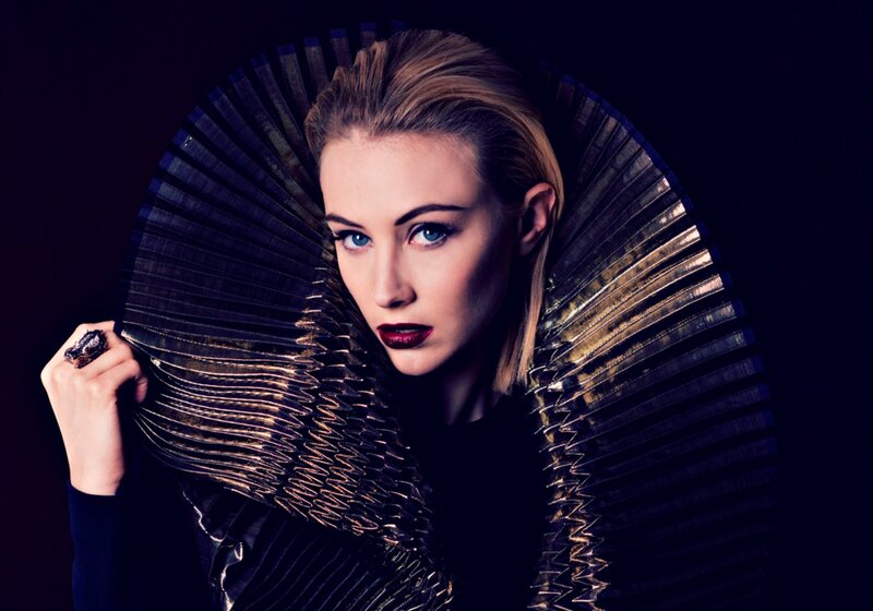 Woman with Fan Accessory