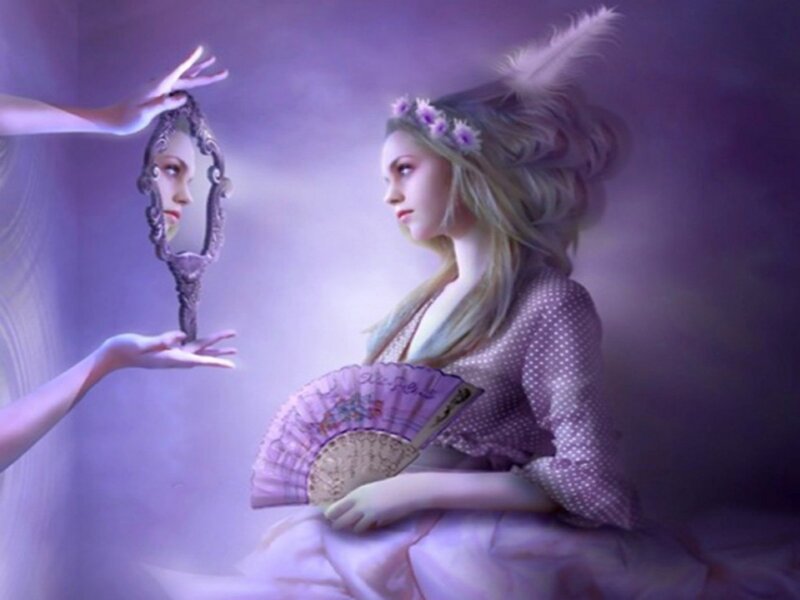 Woman with Fan and Mirror