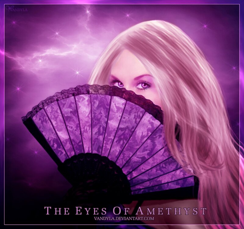 Woman with Fan — Purple