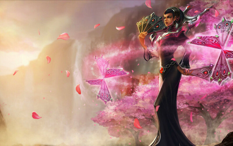 Woman with Fans and Petals