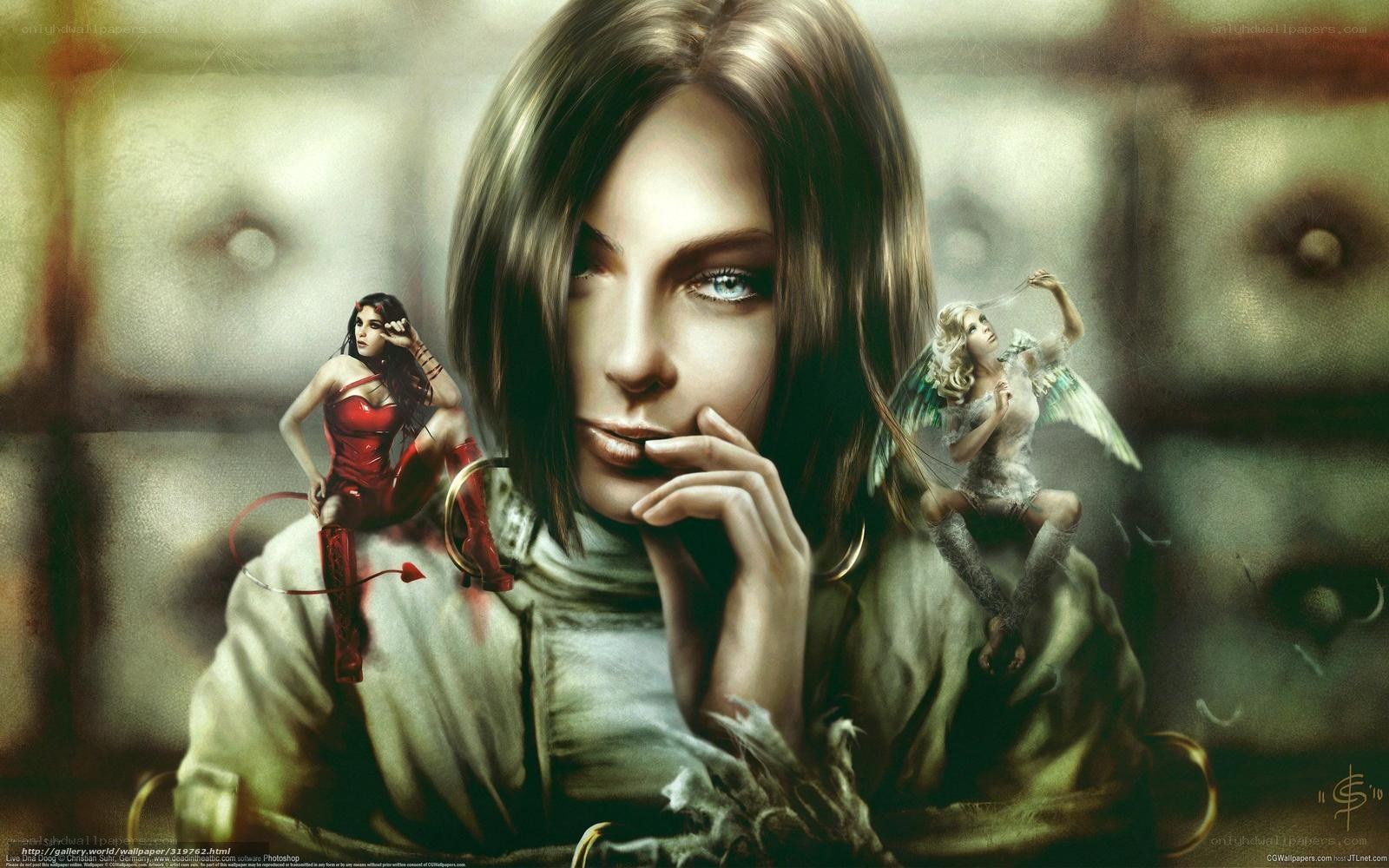 woman with fantasy figures