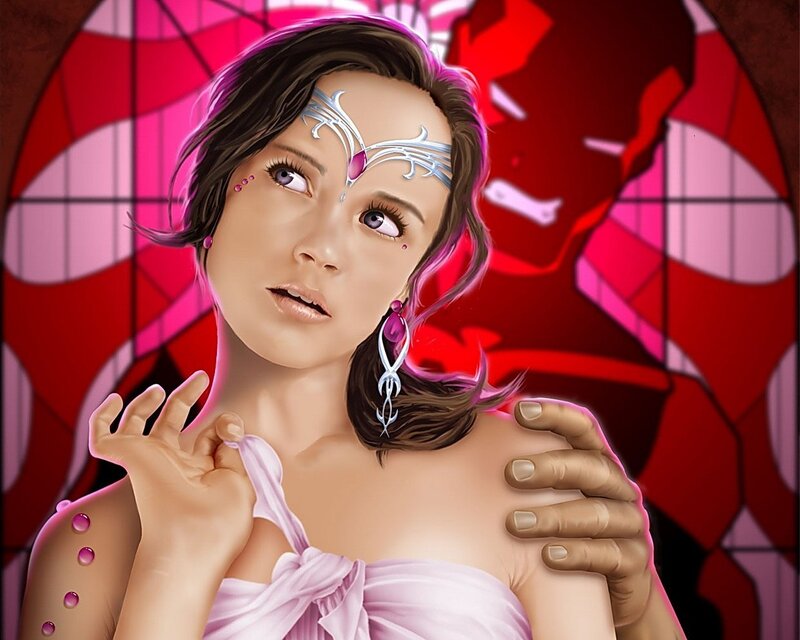 woman with fantasy headpiece