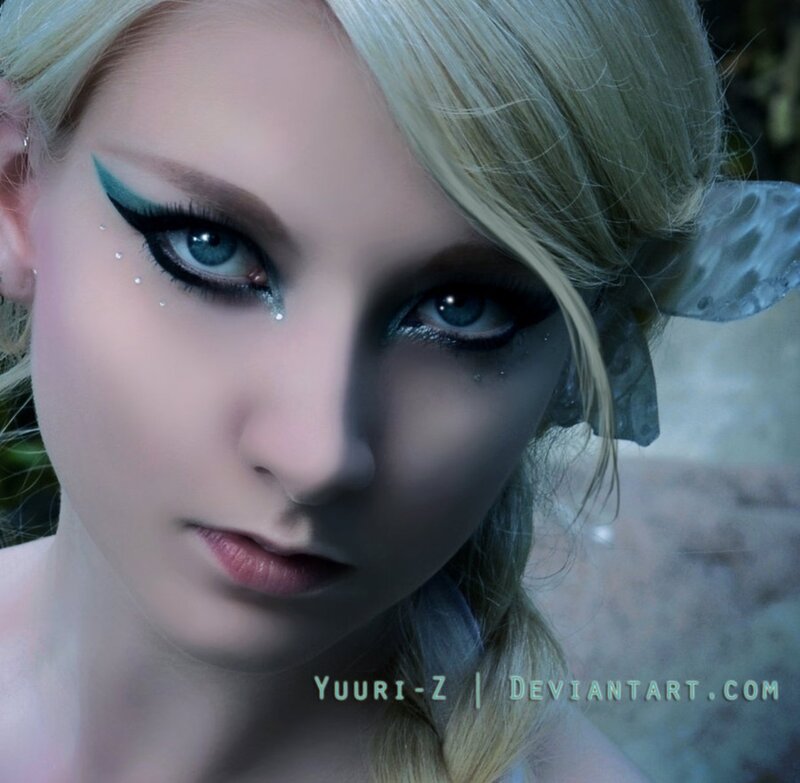 Woman with Fantasy Makeup — Blue