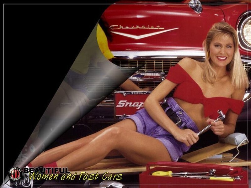 woman with fast car