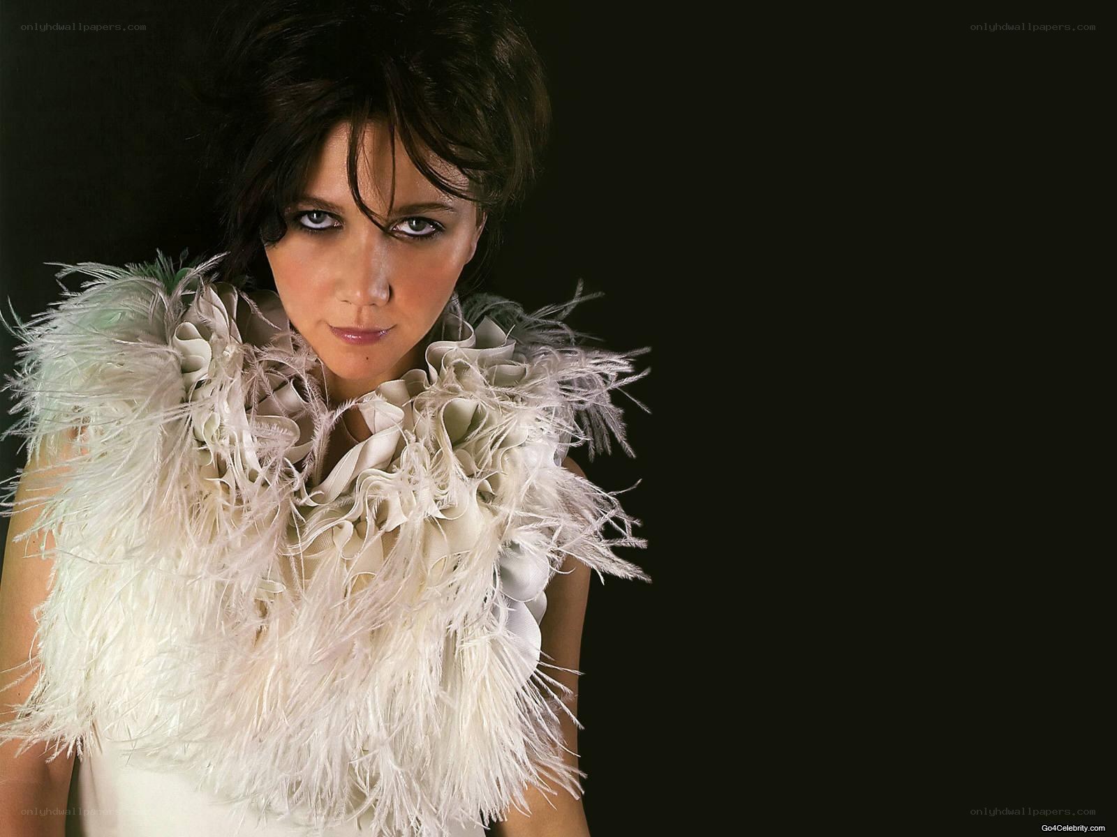 woman with feather boa