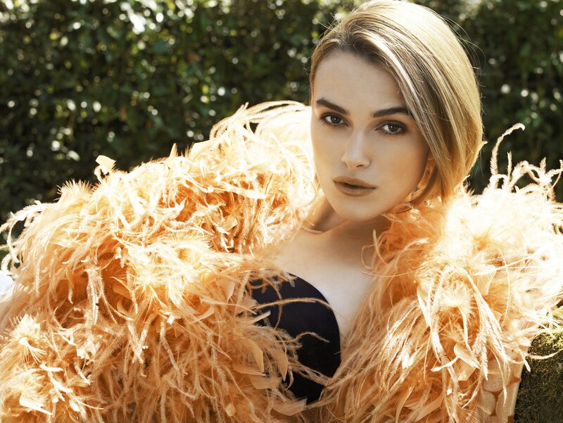 Woman with Feather Boa — Gold, Dramatic