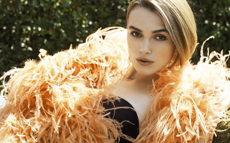 Woman with Feather Boa — Gold