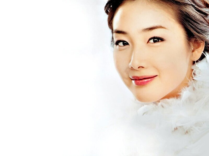 Woman with Feather Boa — White, Calm