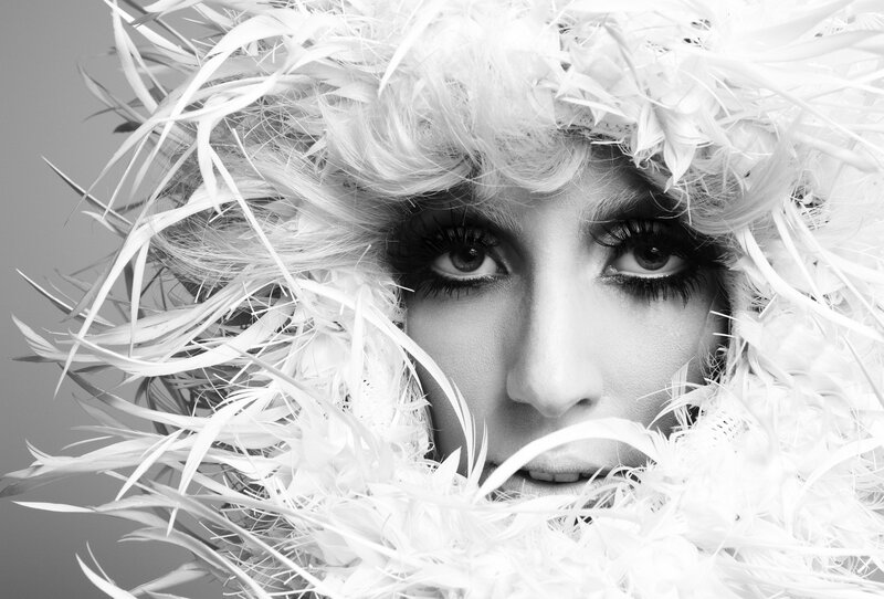 woman with feather headdress