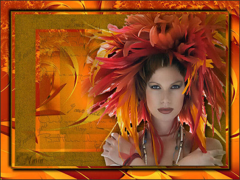 woman with feather headdress