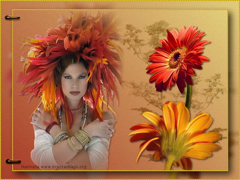 woman with feather headdress
