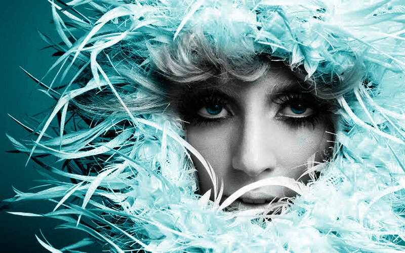 woman with feather headdress
