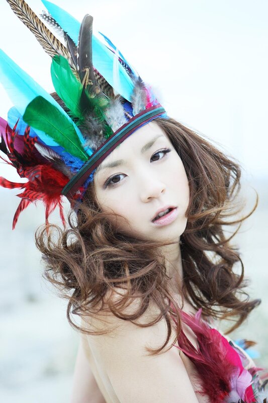 woman with feather headdress