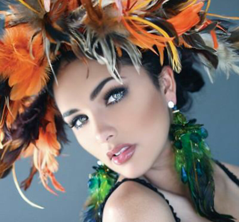 Woman with Feather Headdress — Orange