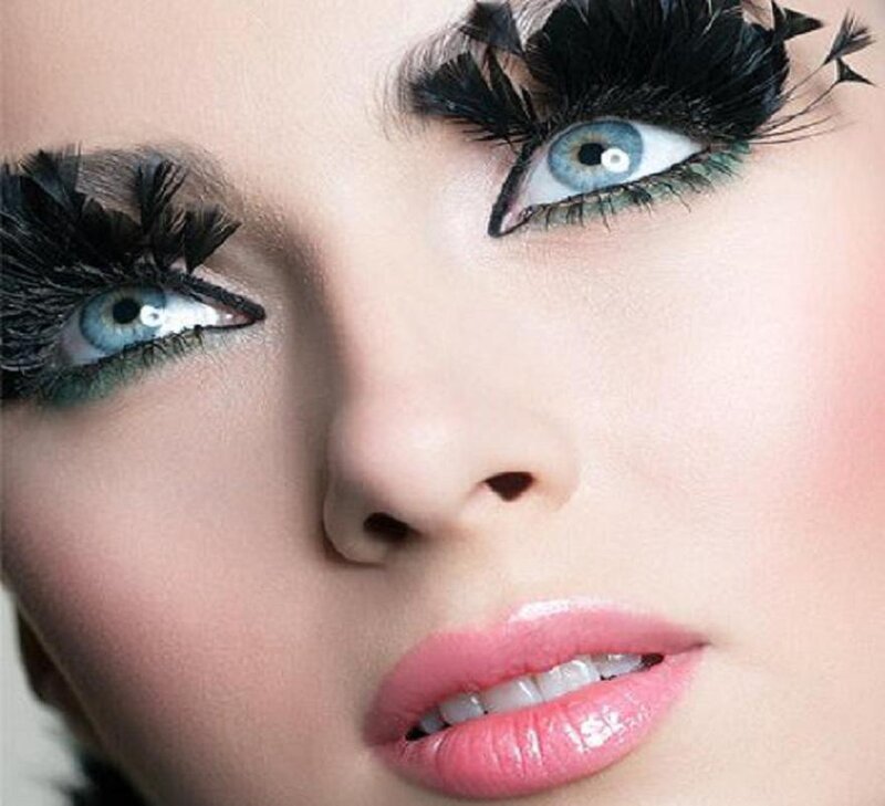 Woman with Feather Lashes