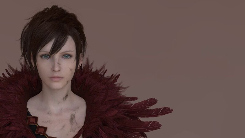 Woman with Feathered Collar — Brown