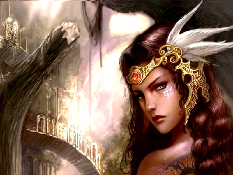 Woman with Feathered Crown