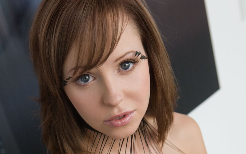 woman with feathered eyelashes