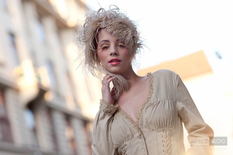 woman with feathered hair