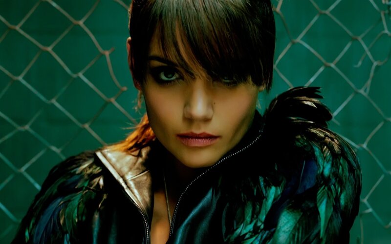 woman with feathered jacket